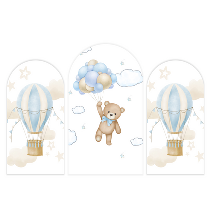 It's A Boy Teddy Bear Birthday Party Arch Backdrop Wall Cloth Cover