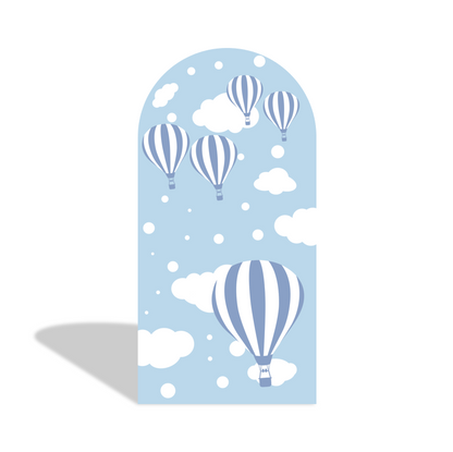 Oh Baby Blue Hot Air Balloon Arch Backdrop Wall Cloth Cover Birthday Baby Shower Gender Reveal Party