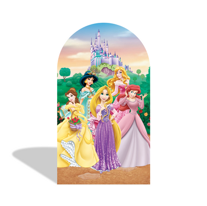 Disney Princess Birthday Party Background Arch Backdrop Wall Cloth Cover