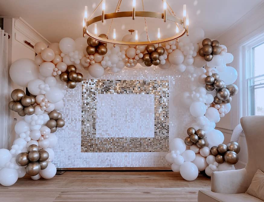 White Sequin Shimmer Backdrop Wall Panels For Birthday Wedding Party Event Decoration