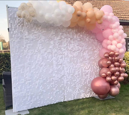 White Sequin Shimmer Backdrop Wall Panels For Birthday Wedding Party Event Decoration