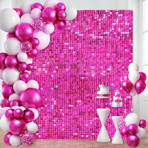 Rose Red Sequin Shimmer Backdrop Wall Panels For Birthday Wedding Baby Shower Bridal