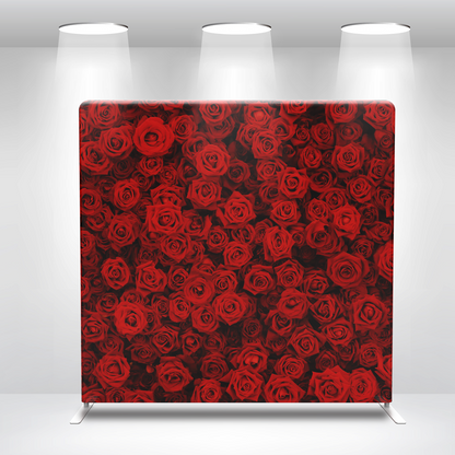 Red Rose Flower Pillow Case Photo Booth Backdrop Wall Cloth Cover With Stand For Birthday Wedding Baby Shower Party