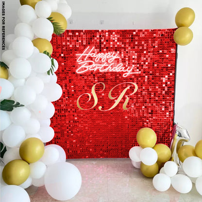 Red Sequin Shimmer Backdrop Wall Panels For Birthday Wedding Baby Shower Bridal