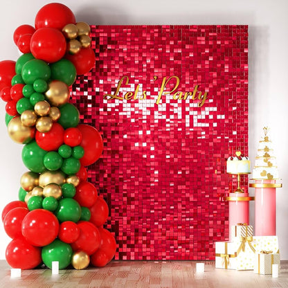 Red Sequin Shimmer Backdrop Wall Panels For Birthday Wedding Baby Shower Bridal