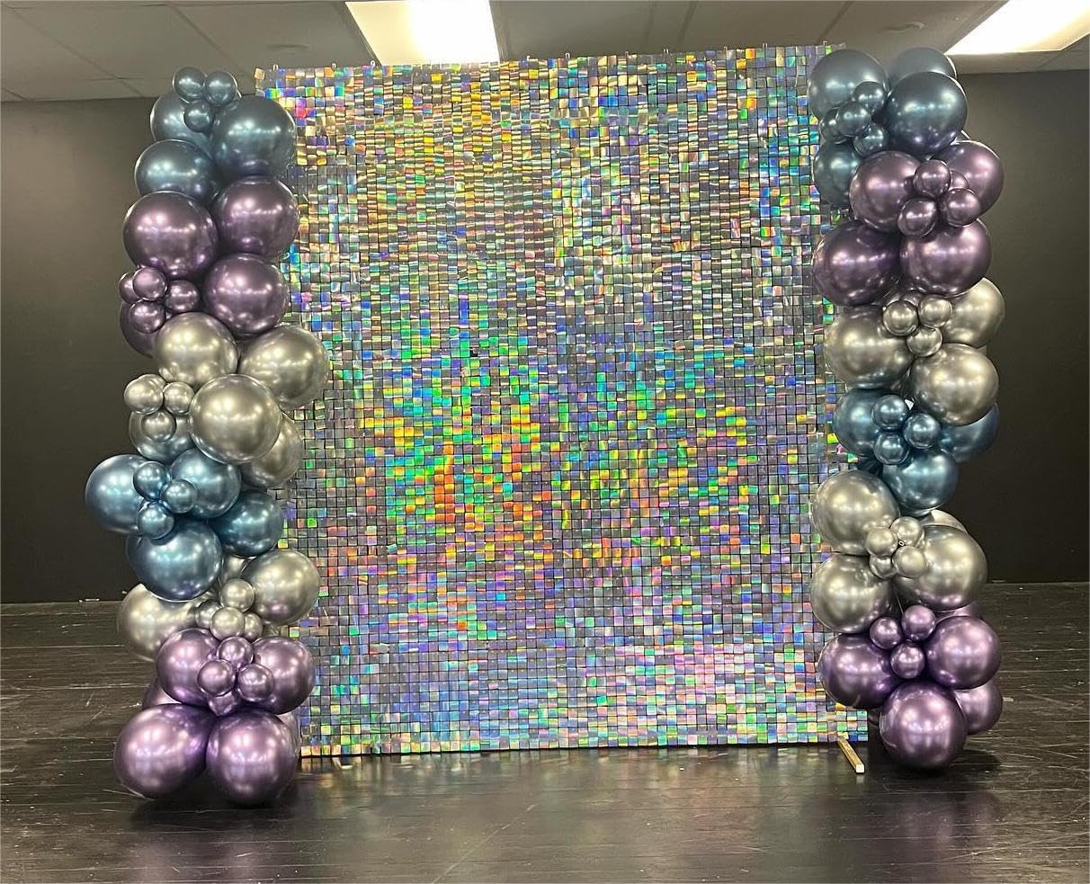 Fancy Sliver Sequin Shimmer Backdrop Wall Panels For Birthday Wedding Party Event Decoration