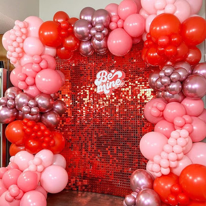 Red Sequin Shimmer Backdrop Wall Panels For Birthday Wedding Baby Shower Bridal