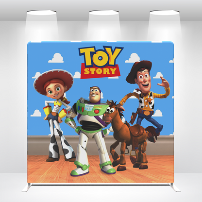 Toy Story Straight Backdrop Wall Cover With Stand For Birthday Party Photography Photo Shoot Studio Props