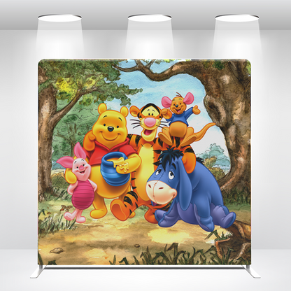 Winnie The Pooh Backdrop Wall Cover With Stand For Birthday Party Photography Photo Shoot Studio Props