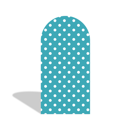 Turquoise Polka Dot Stripe Birthday Baby Shower Party Arch Backdrop Wall Cloth Cover