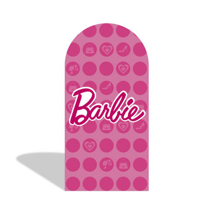 Barbie Theme Happy Birthday Party Background Arch Backdrop Wall Cloth  Cover