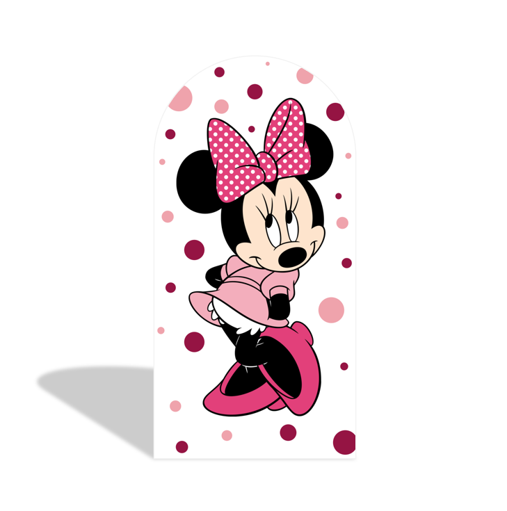 Pink Minnie Baby Shower Birthday Party Arch Backdrop Wall Cloth Cover