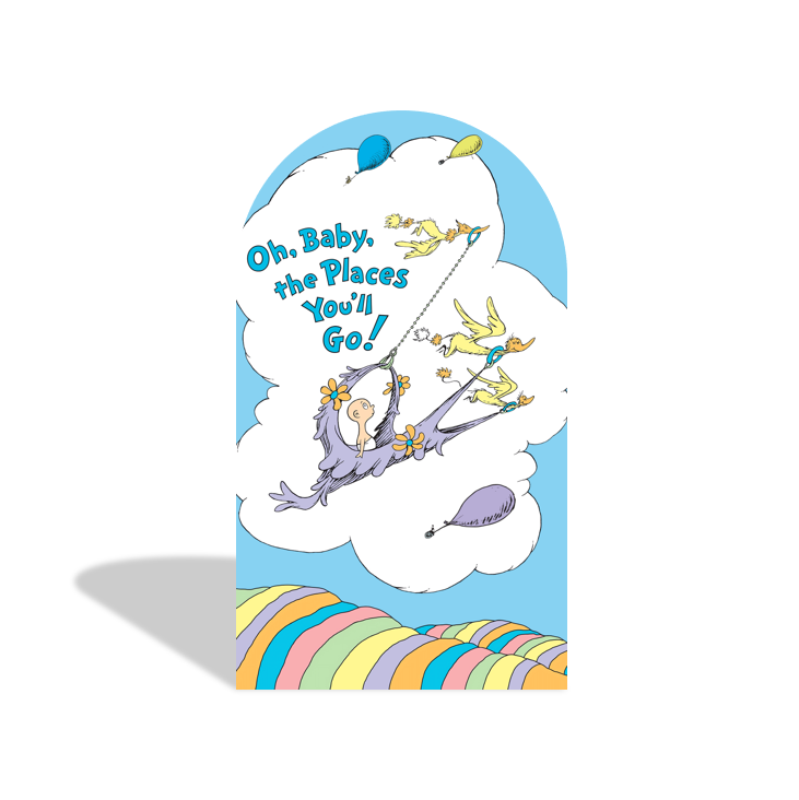 Oh Baby The Place You'll Go Birthday Baby Shower Party Arch Backdrop Wall Cloth Cover