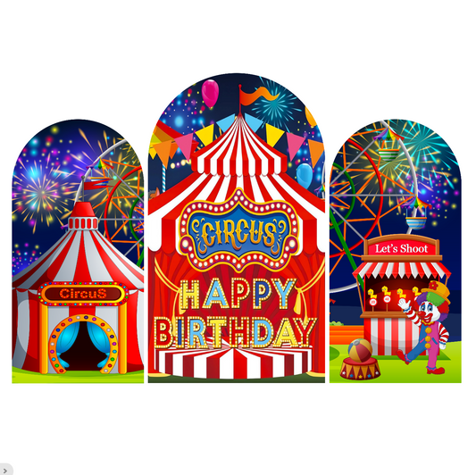 Circus Theme Birthday Baby Shower Party Background Arch Backdrop Wall Cloth Cover