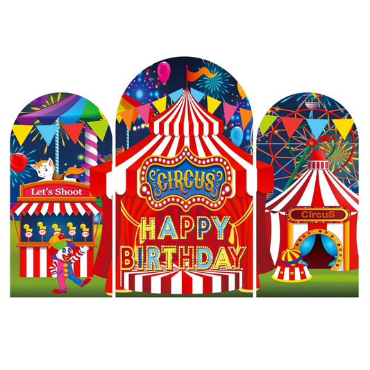 Circus Birthday Baby Shower Party Background Arch Backdrop Wall Cloth Cover