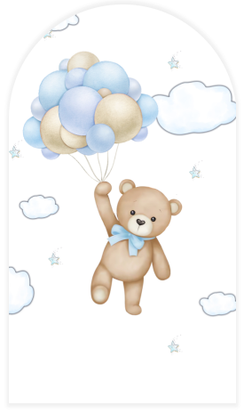 It's A Boy Teddy Bear Birthday Party Arch Backdrop Wall Cloth Cover