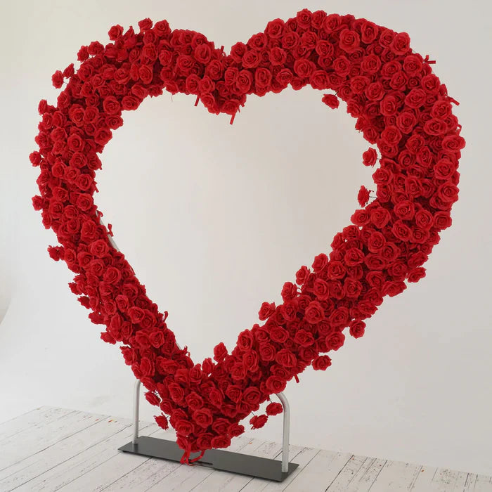 Double Layer Heart Shape Aluminum Arch Photo Booth Backdrop Wall Stand