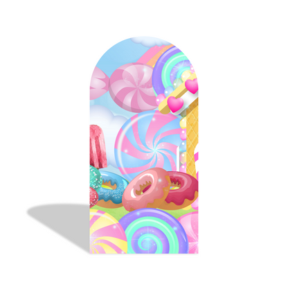 Candy Donut Birthday Baby Shower Party Arch Backdrop Wall Cloth Cover