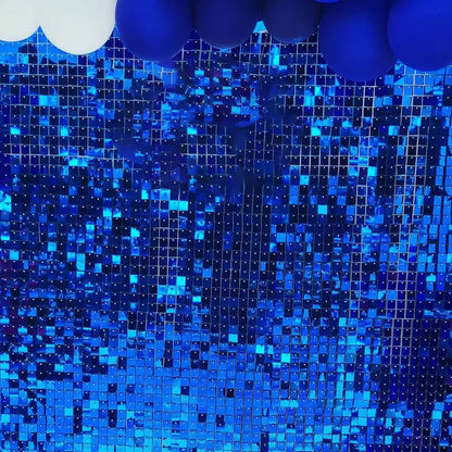 Royal Blue Sequin Shimmer Backdrop Wall Panels For Birthday Wedding Party Event Decoration