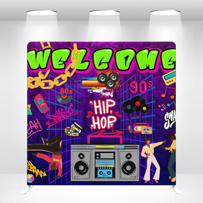 Hip Hop Graffiti Theme Tension Fabric Backdrop Wall Cover With Stand For Birthday Party Photography Photo Shoot Studio Props