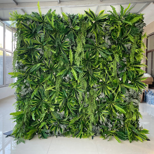 Handmade Artificial Cloth Curtain Tropical Green Palm Plant Wall For Birthday Baby Shower Wedding Backdrop Decoration Outdoor Event Party Decor Props