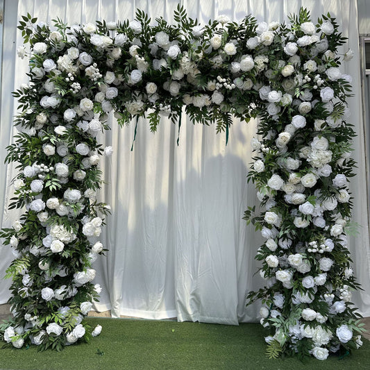 Handmade Artificial Cloth Curtain Silk Flower Wall Arch Wedding Backdrop Decoration Outdoor Event Party Decor Props