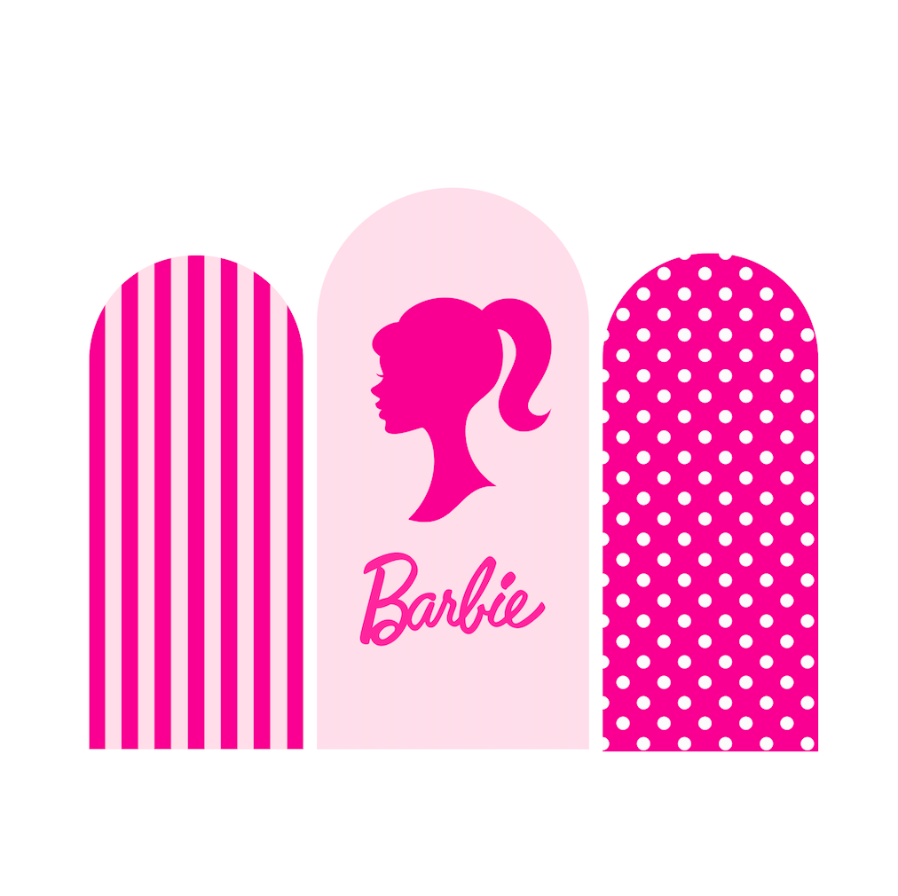 Pink Barbie Birthday Party Arch Backdrop Wall Cloth  Cover