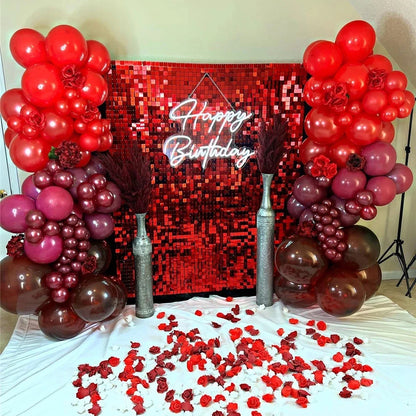 Red Sequin Shimmer Backdrop Wall Panels For Birthday Wedding Baby Shower Bridal