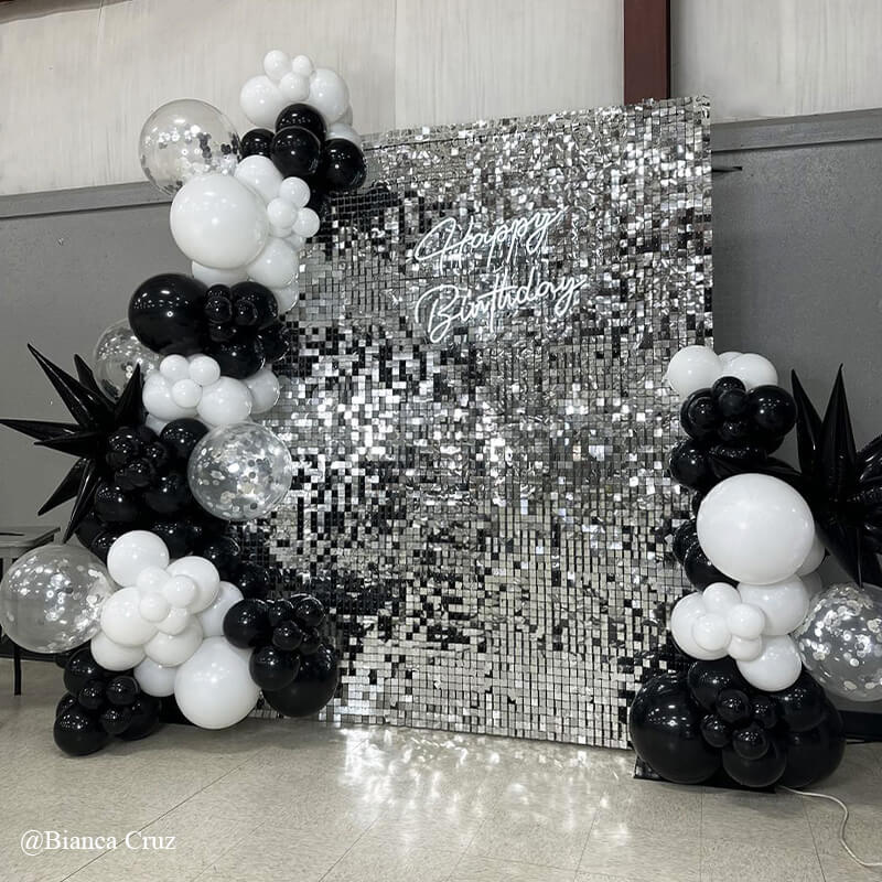 Sliver Sequin Shimmer Backdrop Wall Panels For Birthday Wedding Party Event Decoration