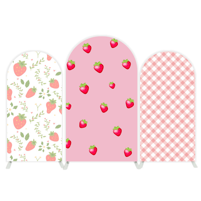 Strawberry arch  Birthday Party Arch Backdrop Wall Cloth Cover