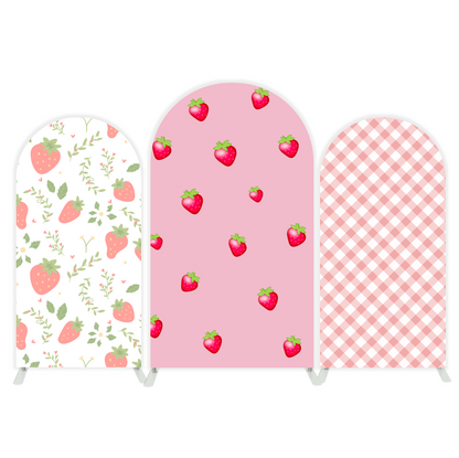 Strawberry arch  Birthday Party Arch Backdrop Wall Cloth Cover