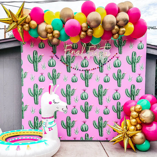 Cactus Pillow Case Photo Booth Straight Backdrop Wall Cover With Stand For Birthday Baby Shower Party Event