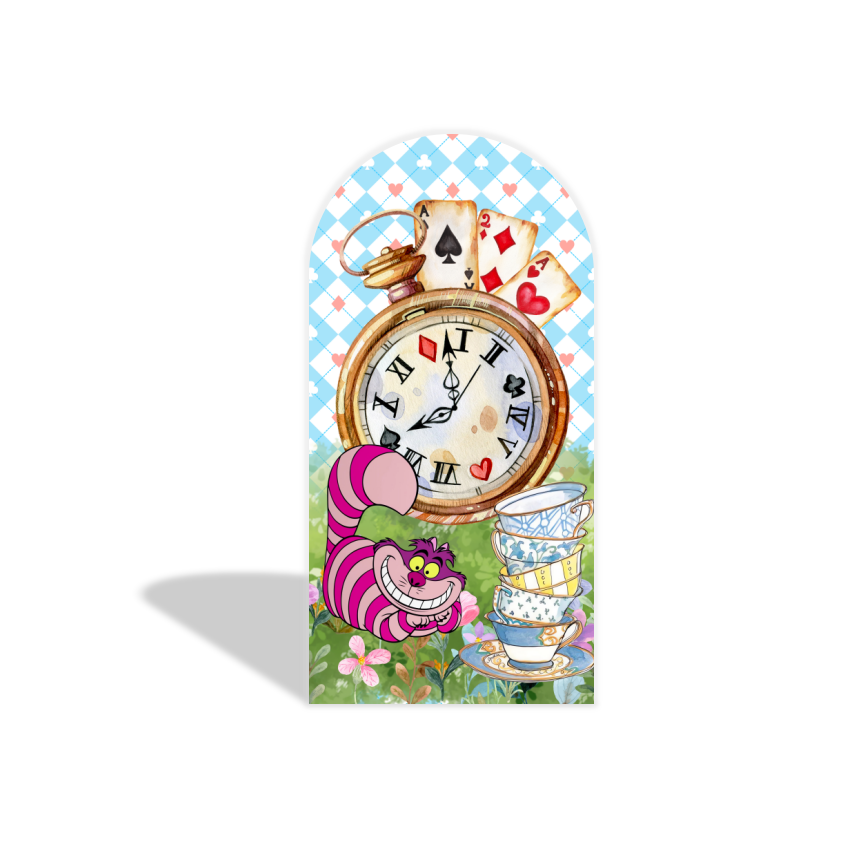 Alice In Wonderland Birthday Party Arch Backdrop Wall Cloth Cover