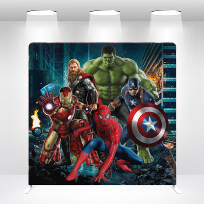 Avenger Theme Birthday Party Backdrop Wall Cover With Stand