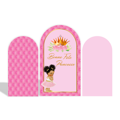 Baby Princess Birthday Party Arch Backdrop Wall Cloth Cover