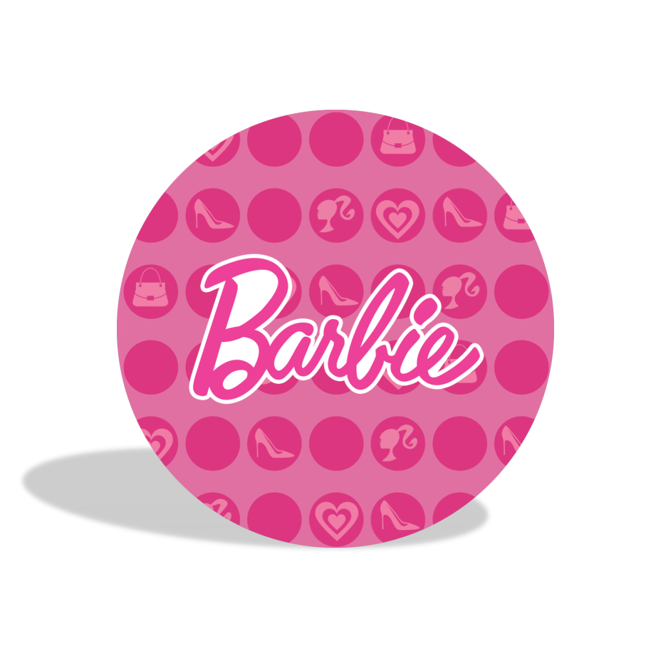 Barbie birthday party decoration round circle backdrop cover plinth cylinder pedestal cloth cover