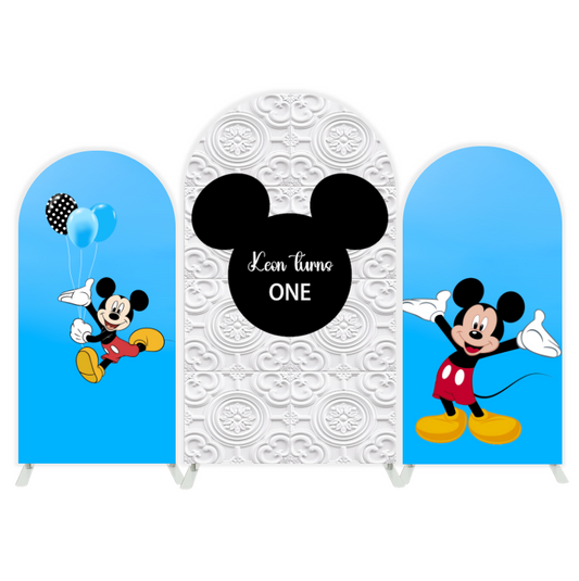 Mickey theme Birthday Party Arch Backdrop Wall Cloth Cover