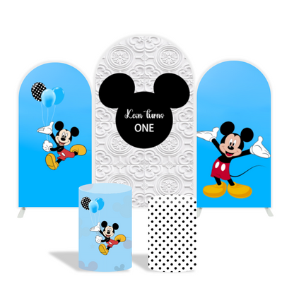 Mickey theme Birthday Party Arch Backdrop Wall Cloth Cover