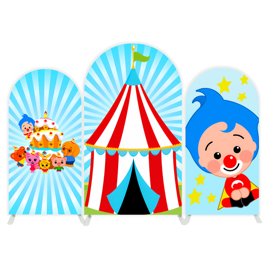 Blue circus arch  Birthday Party Arch Backdrop Wall Cloth Cover