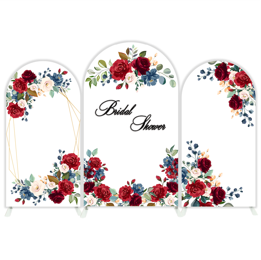 Rose Flora Flower Bridal Shower Party Arch Backdrop Wall Cloth  Cover