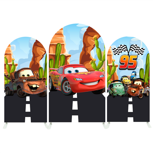Cars Mcqueen Birthday Baby Shower Party Arch Backdrop Wall Cloth Cover