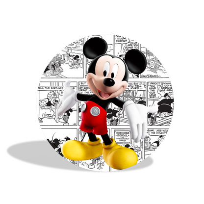 Comic mickey theme birthday party decoration round circle backdrop cover plinth cylinder pedestal cover