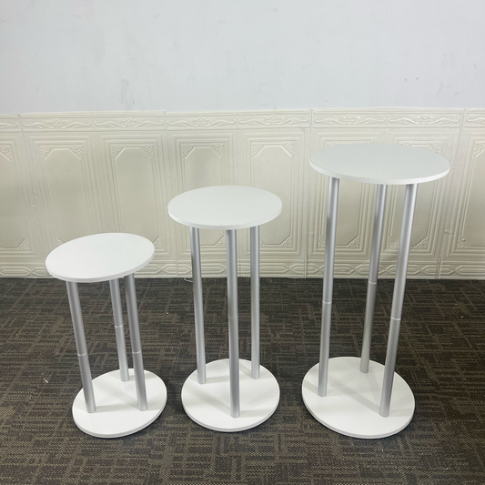 Aluminum Alloy Tube Plinth Cylinder Pedestal Stand Dessert Table For Birthday Wedding Party Decoration