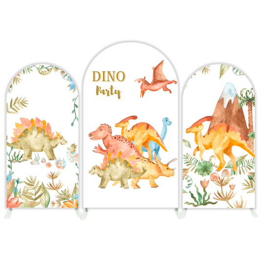 Dinosaur Cartoon Baby Shower Birthday Party Arch Backdrop Wall Cloth  Cover
