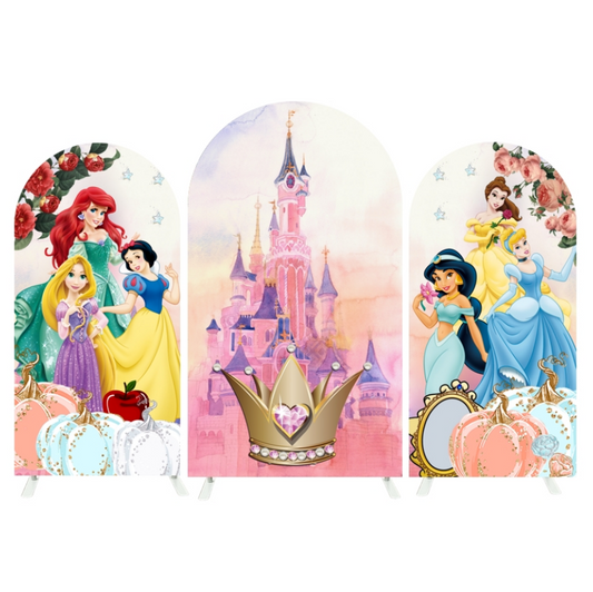 Princess Birthday Party Background Arch Backdrop Wall Cloth Cover