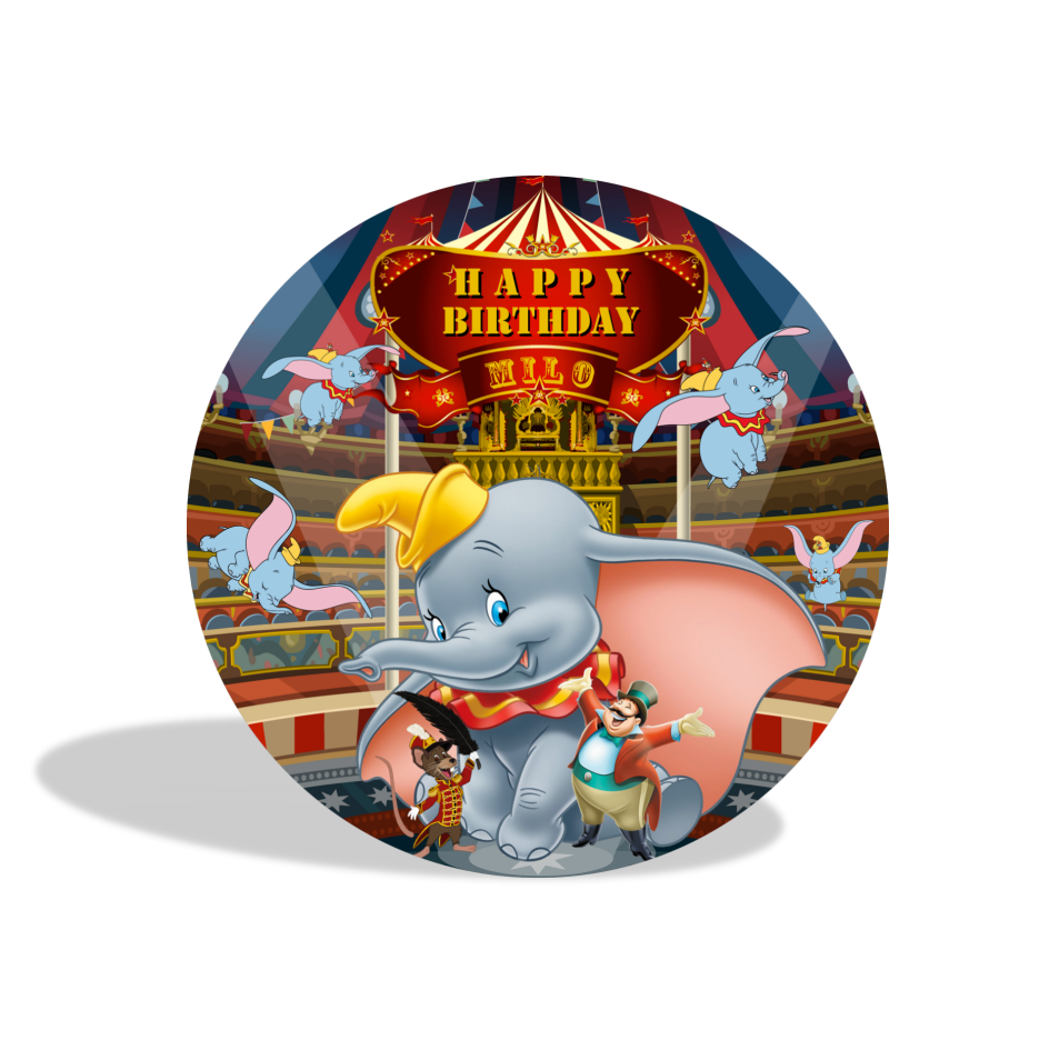 Dumbo theme birthday party decoration round circle backdrop cover plinth cylinder pedestal cover