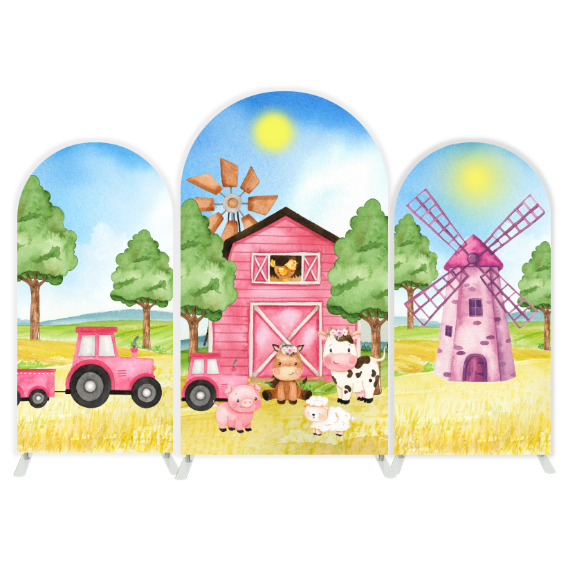 Farm  arch  Birthday Party Arch Backdrop Wall Cloth Cover