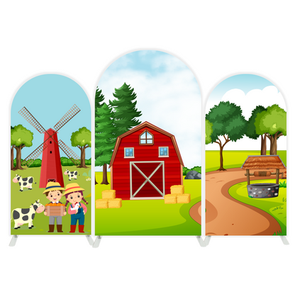 Farm  arch  Birthday Party Arch Backdrop Wall Cloth Cover