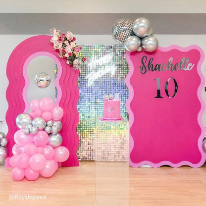 Fancy Sliver Sequin Shimmer Backdrop Wall Panels For Birthday Wedding Party Event Decoration