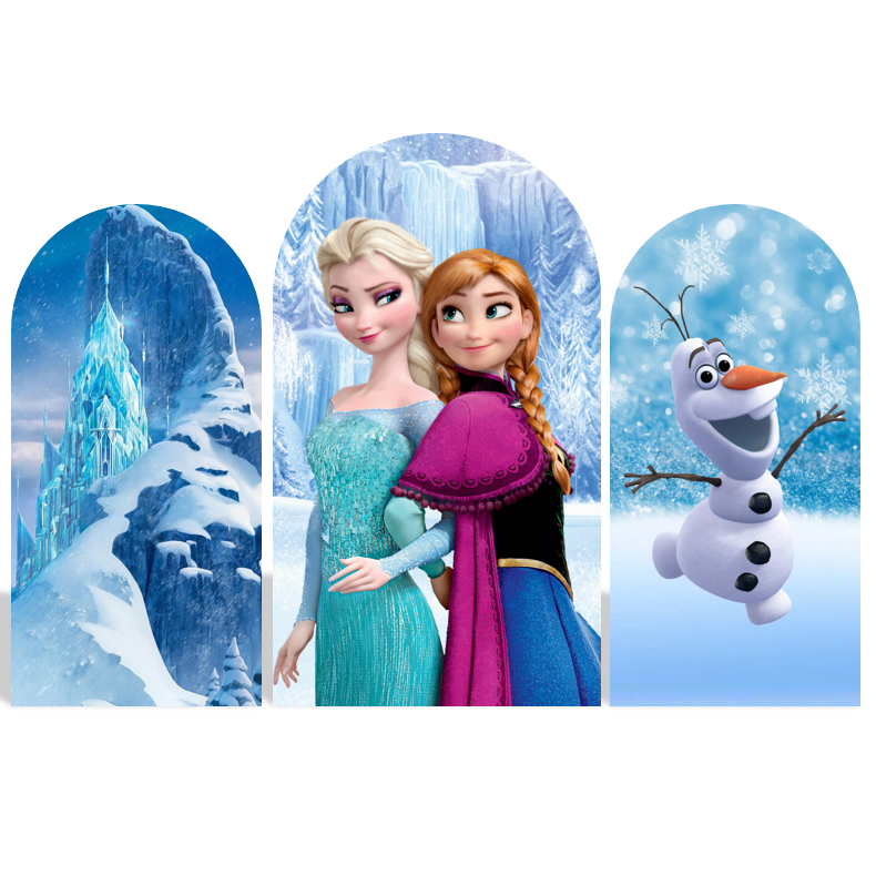 Frozen Anna Elsa Princess  Birthday Party Arch Backdrop Wall Cloth Cover